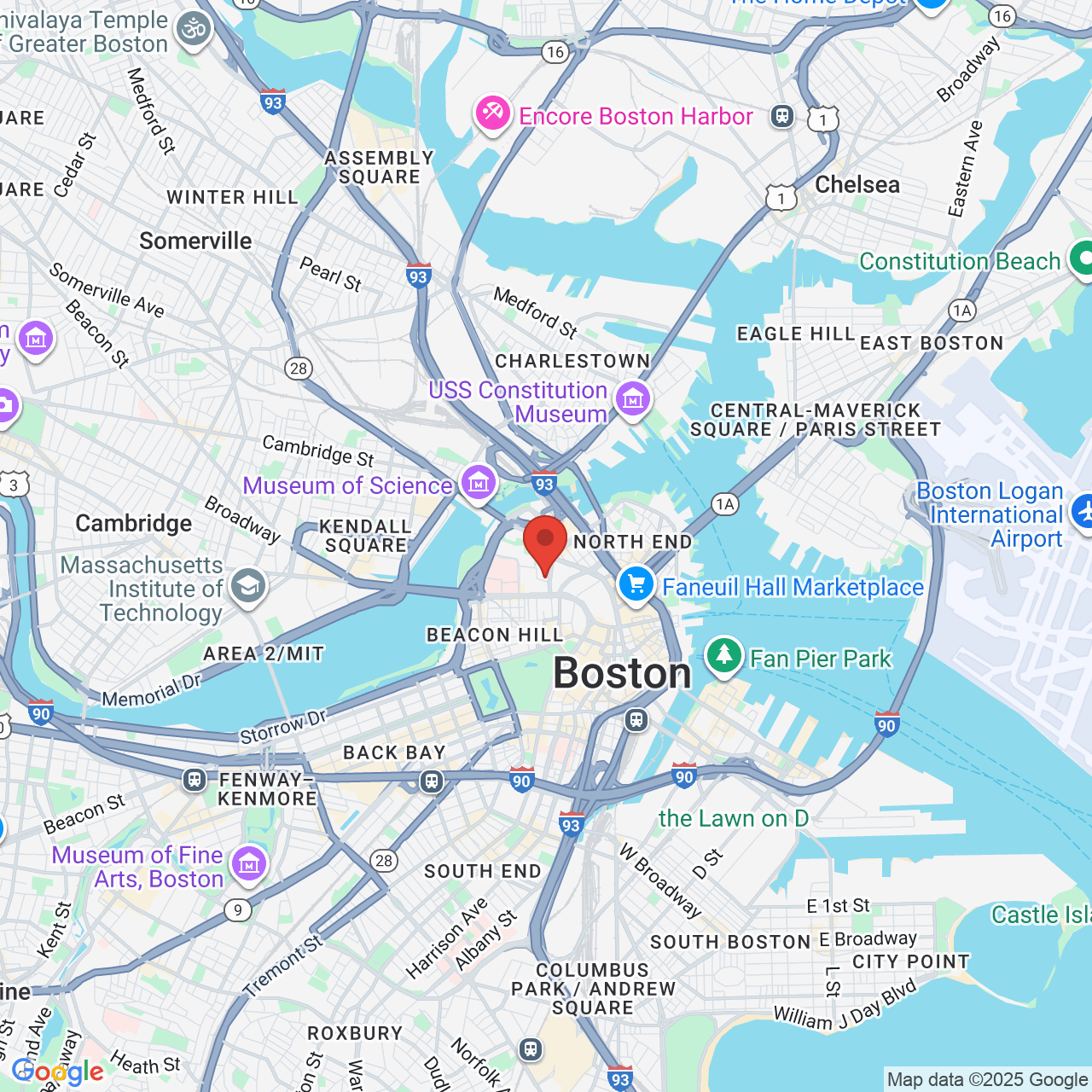 Google map image of our location in 50 Staniford St Boston, MA